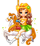 pixel girl sitting on a crescent moon